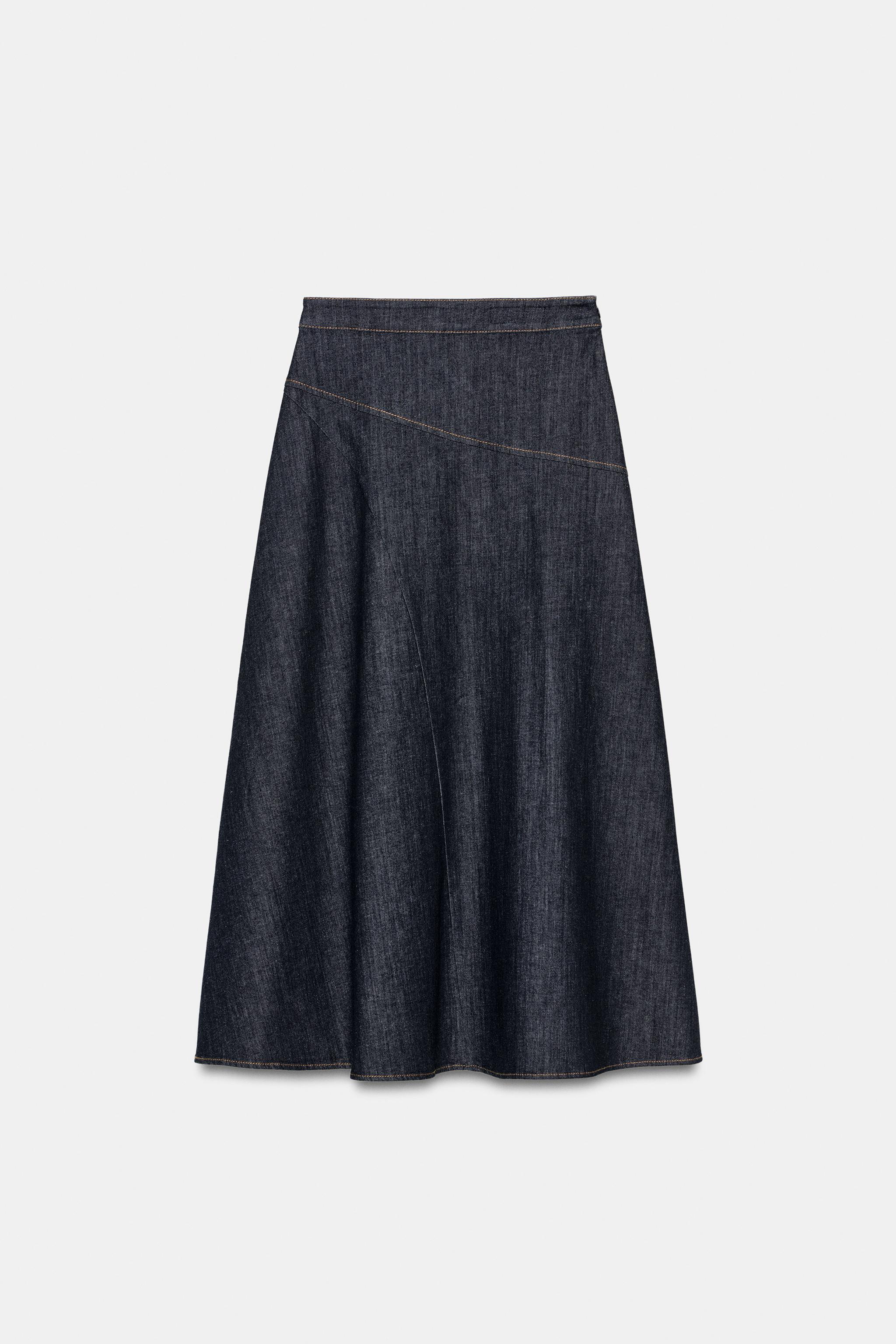 Z1975 RUFFLE DENIM MIDI SKIRT